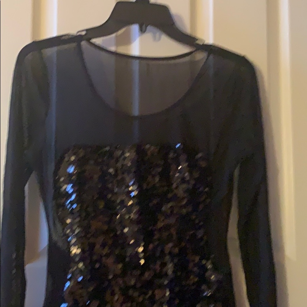 Black sheer sequin dress
